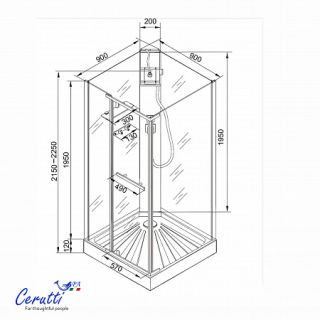 Душевая кабина Ceruttispa MIMI90BF (90x90x215-225)